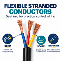 Câble de commande flexible en cuivre 3 conducteurs 3x0,75mm² RVV isolé et gainé PVC 300/500V pour connexions d'appareils