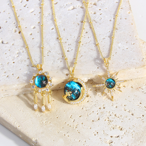 ใหม่มาถึง18พันทองชุบทองเหลืองโซ่ดาวดาวสร้อยคอแฟชั่นCubic Z Irconiaเรซิ่นพู่สร้อยคอสําหรับผู้หญิง - Product Image 4