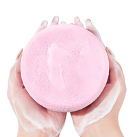 Masque de boue de déchargement de forme ovale boule moussante naturelle douce éponge en coton ovale pour le nettoyage du corps brosse nettoyante bouffée épaissie