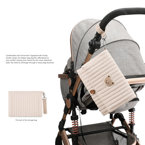 Sac de rangement pliable en coton pour couches, motif ours mignon, organisateur portable résistant à l'eau pour maman et bébé, sac de toilette suspendu - Product Image 5