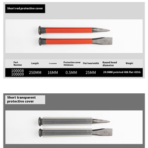 Exploiteer Industriële Speciale Stalen Platte Kop Steen Metselwerk Beitel Rechte Schacht Kunststof Handgreep Handbescherming Slagdop 250Mm - Product Image 2