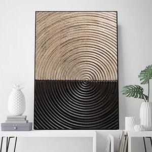 İskandinav siyah beyaz altın yıl yüzük çizgiler soyut altın doku Minimalist tuval boyama Modern lüks ev dekorasyonu duvar sanatı - Product Image 5