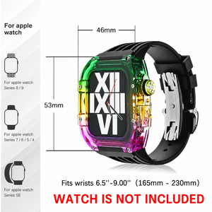 Nouvelle arrivée Upro, boîtier de montre arc-en-ciel, boucle en acier inoxydable, bracelet en fluororubber respirant, montre 49 mm 44/45 mm pour Apple Watch - Product Image 3