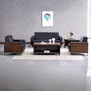 Divano in Pelle per Ufficio, Moderno Set di Divano a Tre Posti <span class=keywords><strong>e</strong></span> Tavolino da Caffè per Ufficio <span class=keywords><strong>e</strong></span> Soggiorno - Product Image 3