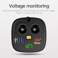 Pengisi Daya Mobil USB OEM 12V/24V Pemantik Rokok Mobil 18W+10W+10W Pengisi Daya Mobil Pengisian Cepat
