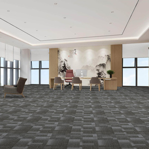 Modern Geometric Pattern Wall-to-Wall <b>Carpet</b> for Office Low Pile Anti-Slip Polypropylene Rectangle Commercial Use - Product Image 1