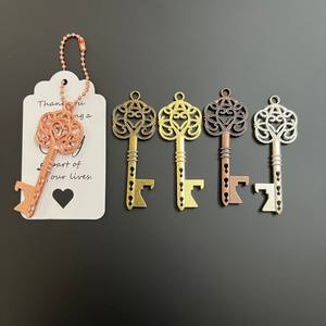 Abridores de Botellas con Llave Personalizados de Fábrica ODM/OEM, Abridor de Botellas con Llave de Esqueleto Vintage, Recuerdos de Boda, Abridor de Botellas con Tarjetas - Product Image 3