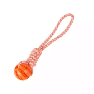 New Cotton Rope <b>Dog</b> Interactive Toy Hand Pull Leaky <b>Ball</b> <b>Dog</b> Chew Toy Rubber <b>Ball</b> Chewing <b>Dog</b> Rope Toy - Product Image 3