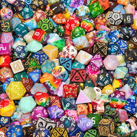 16mm 30mm 40mm D4 D6 D8 D10 D12 D20 Set Dadu Akrilik Profesional untuk Permainan RPG, Dadu Resin Polihedral Kustom untuk Dnd