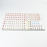 Tuiles de Mahjong de Luxe en Acrylique Rouge de Noël, Ensemble de 160, Motifs Bonhomme de Neige, Oiseau, Étoile, Arbre, Gravure Laser, Portable, Marque Privée OEM/ODM