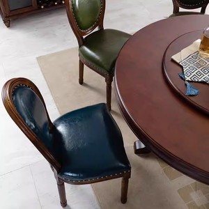 8 sandalye ahşap lüks yemek odası mobilyası mobilya ile lüks yemek masası yuvarlak yemek masası seti - Product Image 6