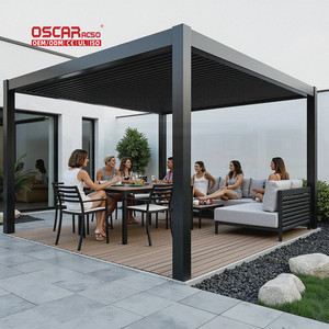 Gazebos <span class=keywords><strong>de</strong></span> Aluminio Impermeables para Exteriores <span class=keywords><strong>de</strong></span> <span class=keywords><strong>6x3</strong></span>, 5x3m y 10x12m con Pérgola <span class=keywords><strong>de</strong></span> Vidrio Deslizante - Product Image 1