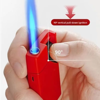 Allumeur de feu populaire en ligne, à flamme bleue directe, coupe-vent, durable, en métal antidéflagrant, gonflable