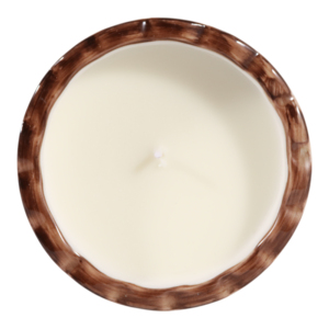 Candela Profumata in Ceramica con Bordo Decorativo Ondulato, Elegante Accento Votivo per Arredamento Interno ed Esterno - Product Image 6