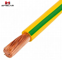 Câble électrique flexible à un noyau 1.5mm2 2.5mm2 4mm2 6mm2 10mm2 16mm2 25mm2 fil électrique H07V-K jaune vert terre