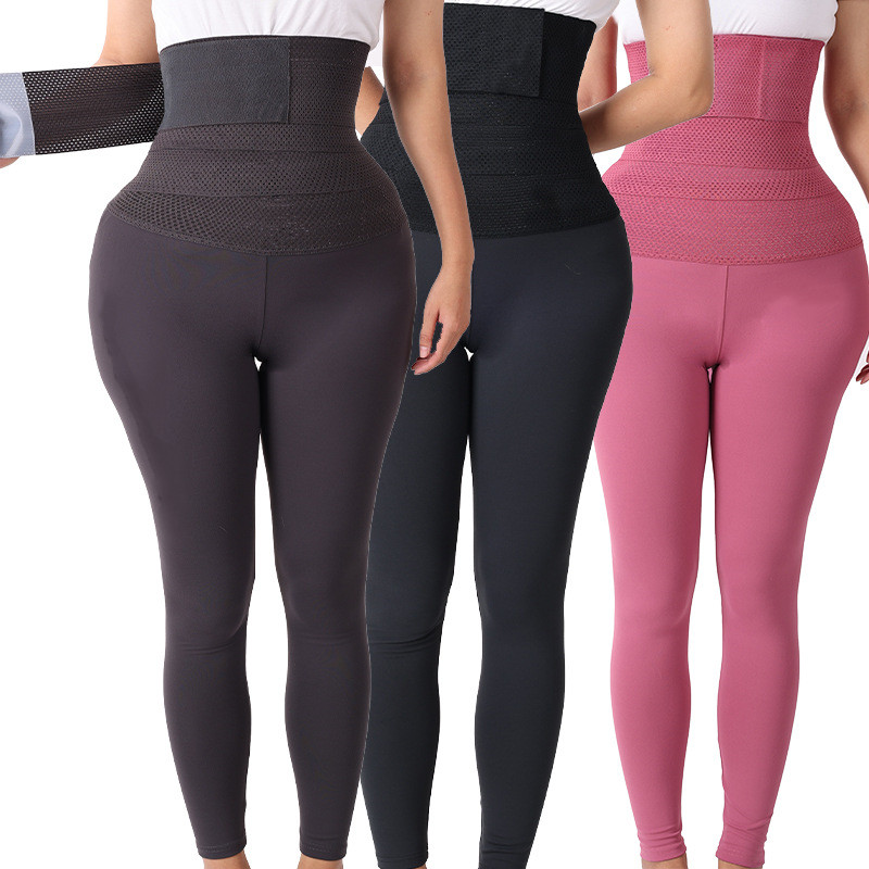 Casual yoga hip lift belted jumpsuits tight yoga legging fitness pants