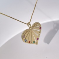 Collier pendentif cœur plaqué or Tianyu avec pierres précieuses colorées, bijoux tendance pour femmes