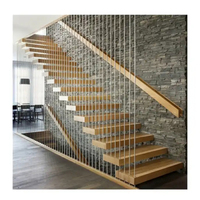 Escalier en bois léger led fantaisie escalier en bois pliant en bois sculpté construire escalier flottant
