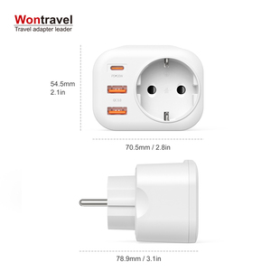 مقبس حائط Wontravel من النوع F ومقبس 20 واط ومقبس شحن سريع وصول 3 مقبس طاقة موسع - Product Image 3