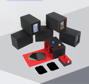 Boîte de rangement pour cartes TCG en cuir PU de qualité supérieure, grande capacité, avec plateau à dés, pour cartes Pokémon, MTG, YuGiOh et autres cartes à collectionner. - Product Image 5