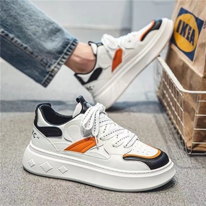 Piccole scarpe bianche estive da uomo in pelle traspirante con suola spessa versione coreana giovanile di tutti gli sport Casual - Product Image 6