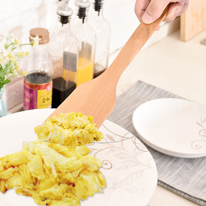 Espátula de madera para freír, mango largo, tamaño grande, utensilio de cocina sin pintar, herramienta de cocina, origen Chaozhou - Product Image 2