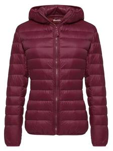 Trọng lượng nhẹ trùm đầu Packable siêu nhẹ áo thoáng khí ấm áp mùa đông outwear Áo Womens xuống áo khoác - Product Image 3