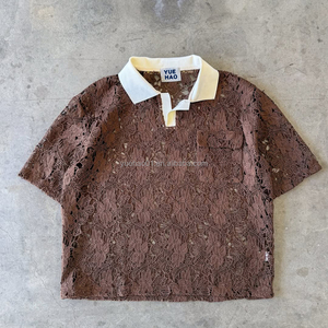 Vendita all'ingrosso estiva personalizzata stampa floreale manica corta Vintage t-shirt corta corta Homme Polo da <span class=keywords><strong>uomo</strong></span> con Logo ricamato - Product Image 3