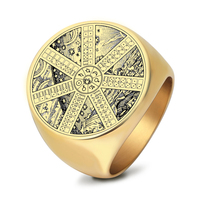 Bague en acier inoxydable 316, l'Oracle des dominos, pour la divination et la prédiction du futur, bijoux amulette R106