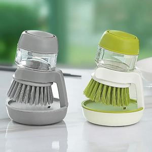 Brosse de nettoyage automatique pour liquides, type presse, en plastique, pour éliminer l'huile, brosse de décontamination pour cuisine - Product Image 1