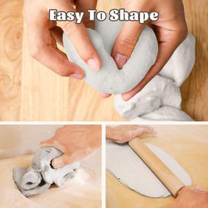 Bộ đồ làm đồ gốm đất sét Secolorart - Tự làm các dự án đất sét khô tự nhiên - Bộ dụng cụ làm đồ gốm đất sét tự làm với các dụng cụ - Product Image 4