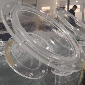 Dispositif à bride hémisphérique en acrylique pour tube rond expérimental, perforable pour le traitement - Product Image 1