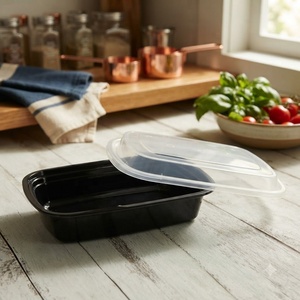 Disposable PP Food <b>Containers</b> with Lids, <b>Stackable</b> Plastic Meal Prep Boxes for Catering, Takeaway and Kitchen <b>Storage</b> - Product Image 1