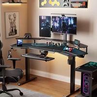 Bureau d'ordinateur motorisé réglable en hauteur de conception moderne et de haute qualité, table de jeu électrique, bureau PC avec LED