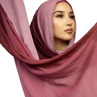 Nouveau style Hijab en modal doux dégradé, best-seller transfrontalier, écharpe longue tie-dye, protection solaire pour femmes musulmanes, foulard