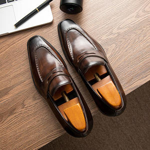 Business style shoes for <b>men</b> genuine leather hand-rubbed silver finish formal wear <b>men's</b> leather <b>Dress</b> Shoes & Oxfords - Product Image 3