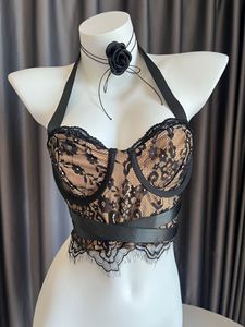 Viviblook Z0203TP – Nouveau débardeur sexy en dentelle pour femme, style licou court - Product Image 3