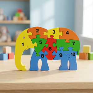 Rompecabezas de Animales para Niños, Juguete Educativo de Elefante, Rompecabezas de Madera con Forma de Elefante de Súper Calidad, por Exportador - Product Image 4