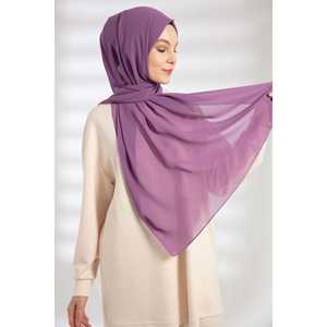 Pañuelo Hijab de Chifón Lavanda para Mujer, Ligero, Estilo Largo, Tradicional - Product Image 4