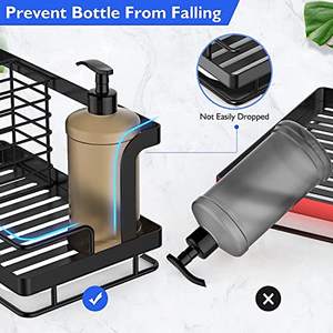 منظم حوض المطبخ مع صينية تصريف قابلة للسحب، حامل أدوات المطبخ من الفولاذ المقاوم للصدأ، حامل إسفنج معدني - Product Image 6