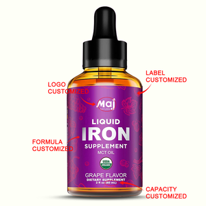 อาหารเสริมธาตุเหล็กสำหรับผู้หญิงและผู้ชายฟรีวิตามินเหล็กสำหรับโรคโลหิตจางหยดเหล็กเหลวอินทรีย์สำหรับผู้ใหญ่ด้วยน้ำมัน MCT - Product Image 2