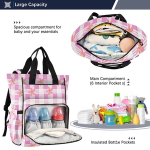 Multi-Function Baby Diaper Bag Hawaii Pikake Flower Plumeria Travel <b>Waterproof</b> <b>Back</b> <b>Pack</b> Mom Mummy Maternity Diaper Backpack - Product Image 5