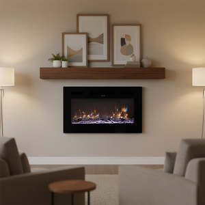 Chimenea Eléctrica de 36 Pulgadas, Diseño Empotrado en Pared, 1500W, Control Remoto, Efecto de Llama Realista, Calefacción Doméstica - Product Image 2