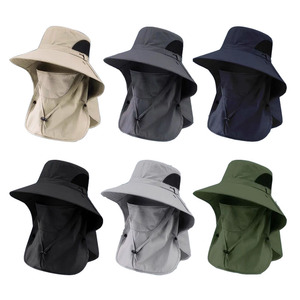 Chapeaux de soleil d'été anti-UV <span class=keywords><strong>pour</strong></span> hommes et femmes, idéaux <span class=keywords><strong>pour</strong></span> la chasse, la pêche, la randonnée, le camping – Casquette de pêcheur avec visière et protection du cou - Product Image 1