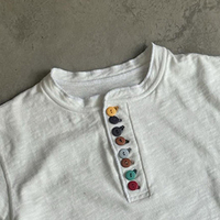 T-shirts Henley personnalisés OEM pour hommes en coton slub, à manches longues, coupe courte et ample, style décontracté léger