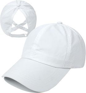 Cappellino da Baseball Regolabile da Donna a 5 Pannelli con Apertura per Coda di Cavallo, Asciugatura Rapida, in Tessuto Oxford Terry Jersey - Product Image 2