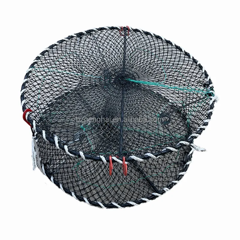 Foldable Spring 45 * 20cm Fishing Crab Lobster Trap Cage Pot for Sale