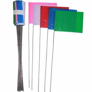 Drapeaux d'<span class=keywords><strong>enquête</strong></span> d'avertissement de qualité supérieure en plastique de taille personnalisée Mini drapeau de marquage en PVC de 4*5 pouces pour l'irrigation de la cour - Product Image 1