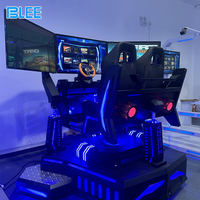 Simulateur de course VR 4D à trois écrans en métal pour 2 joueurs, chaise de jeu de course pour divertissement intérieur/extérieur avec plus de 700 jeux