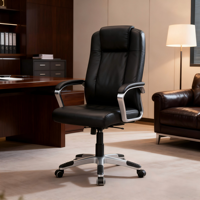 Nouvelle chaise de bureau ergonomique avec roues en PU noir/blanc 320mm Base en nylon 80mm Classe 3 Mécanisme d'inclinaison par ascenseur à gaz